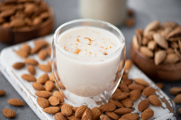 Almond milk in glass